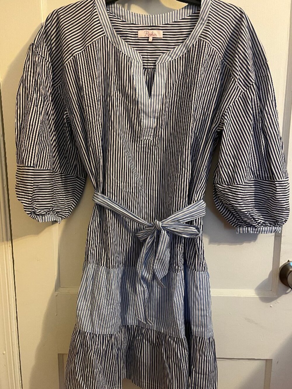 Parker Blue and White Striped Dress